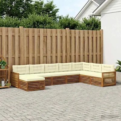 Produktbild von Möbel Outdoor-Sofagarnitur mit Kissen 8 pcs Natur und CremeGartensofas - Gartensofas c1451
