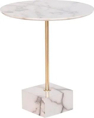 Produktbild von Bočný stolík DKD Home Decor Marble Gold Steel White Resin (45 x 45 x 50 cm)