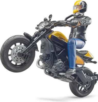 Zdjęcie produktu dla Bruder 63053 BWORLD Motocykl Scrambler Ducati Cafe Racer z kierowcą