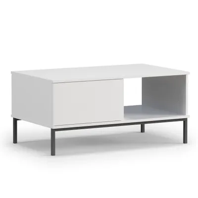 Image de AX LIVING Table de salon Queba QT02 - Largeur 100cm, Moderne en blanc