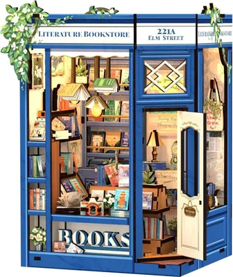 Produktbild von Baukasten Cutebee Booknook Literature Bookstore BJAA203 Holz 12 x 10 x 17 cm