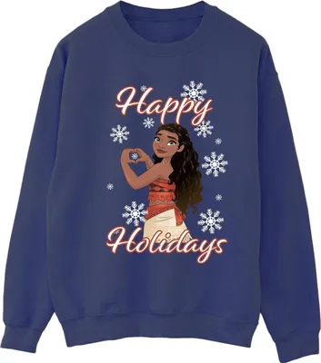 Produktbild von Moana - "Happy Holidays" Sweatshirt für Damen BI55138 (L) (Dunkles Marineblau)