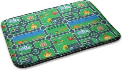 Produktbild von Kinderteppich Schlafzimmer Modern - 90 cm x 60 cm - Stadt Mit Straßen Straßen