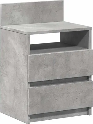 Immagine prodotto di Comodino con 2 Cassetti Grigio Cemento 40x33x60 cm