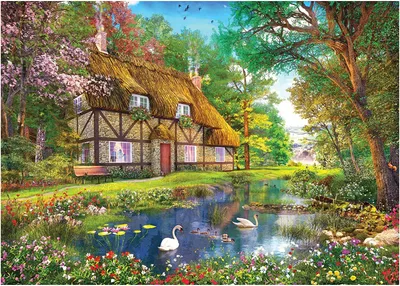 Produktbild von Falcon de luxe Waterside Cottage 1000 Teile, 1000 Stück(e), Bauernhof, 12 Jahr(e)