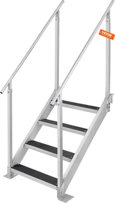 Produktbild von VEVOR 4-stufige Badeleiter mit zwei Handläufen Bootsleiter 800x1850x1750mm Poolleiter aus Aluminiumlegierung Treppenleiter 250kg Tragfähigkeit 55x10cm Pedale Ideal für Häfen Boot Schwimmbäder
