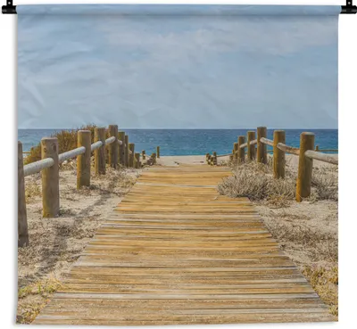 Produktbild von MuchoWow® Wandteppich Wandbehang Strand - Meer - Weg 150x150 cm Tapisserie Dekoration Wandtuch - Wohnaccessoires - Modernes