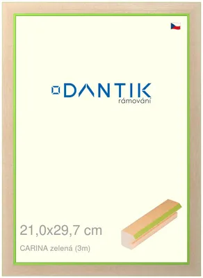 Zdjęcie produktu dla Ramka DANTIK 21x29,7 | CARINAgreen (szkło przezroczyste)