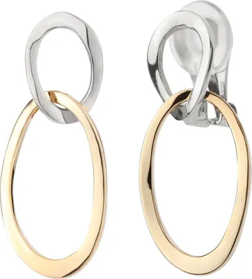 Produktbild von Traveller Ohrclips - Hänger - 22kt Vergoldet & Platiniert - Doppeloval - Bicolor - 33x14 mm - 157232