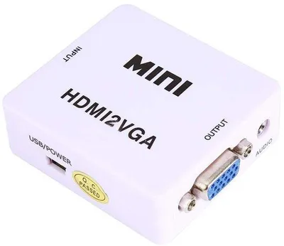 Productafbeelding van Mini HDMI naar VGA Adapter met Audio - 1080P HD Digitale naar Analoge Converter