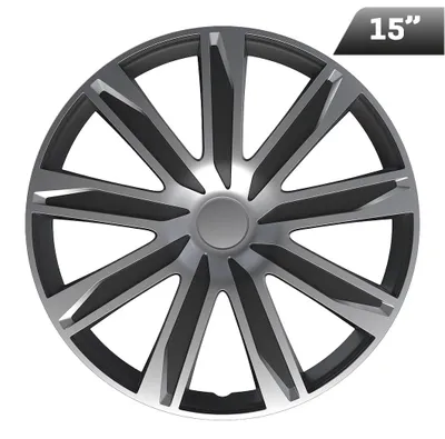 Obrázok produktu pre Kryty kolies RAZE strieborné / čierne 15", 4 ks.