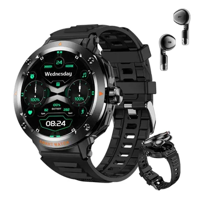 Produktbild von ZELURXX   Smartwatch Bluetooth Kopfhörer 2-in-1 Fitnessuhr Herzfrequenz Schlaf Musik TWS NFC Multisport APP Verbindung Mehrsprachig  Schwarz