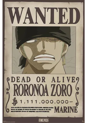 One Piece Chibi Wanted Zoro Wano Poster 52x38 cm