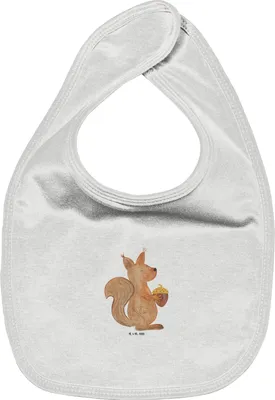 Produktbild von Mr. & Mrs. Panda Sabber Lätzchen Eichhörnchen Weihnachten - Weiß - Geschenk, Sabberlätzchen, Guten Rutsch, Frohe, Für Babys, Weihnachtsgruß, Baumwoll-Lätzchen, Vogel