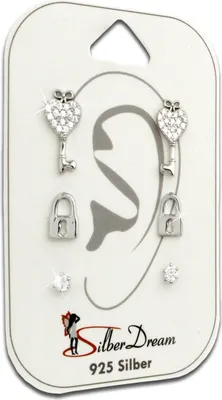 Image de SilberDream Set de 3 boucles d'oreilles Boucles d'oreilles 925 Argent Zirconia Femme SDS613WJ