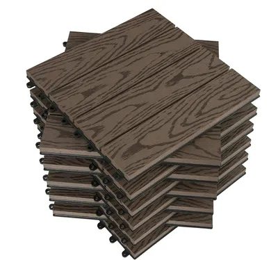 Zdjęcie produktu dla Płytki tarasowe WPC imitujące drewno, z systemem łączonym "klik", 22 sztuki, 2 m², wymiary: 30x30x2 cm