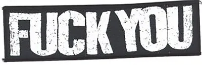 Produktbild von Aufnäher 'Fuck you' Superstrip Schwarz/Weiß