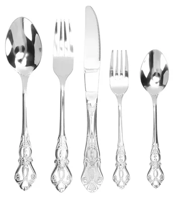 Besteckset 20-tlg. Vintage Edelstahl für 4 Personen silber