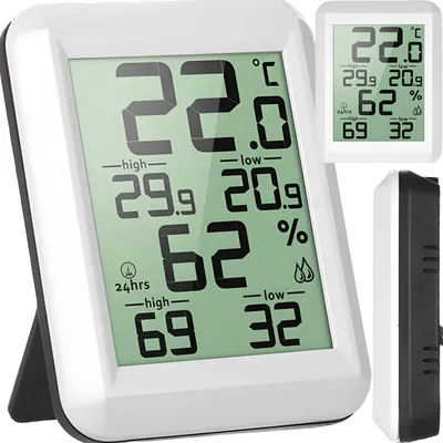 Zdjęcie produktu dla Termometr Higrometr Cyfrowy Wewnętrzny Termometr Pokojowy LCD Czujnik Wilgotności Temperatura Wewnątrz Biuro Pokój Dziecięcy Salon Retoo