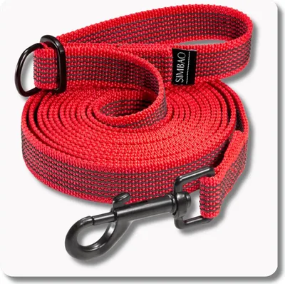 Zdjęcie produktu dla Regulowana smycz antypoślizgowa CZERWONA - 5m, 76MM - pies 10-25kg