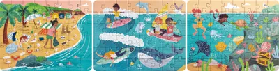 Produktbild von Hape Puzzle Ocean Friends - Holzpuzzle für Kinder mit Meerestieren