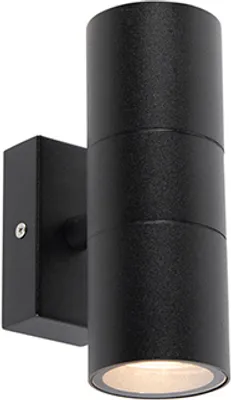 Produktbild von Außenwandleuchte Schwarz IP44 2 Flammig Duo