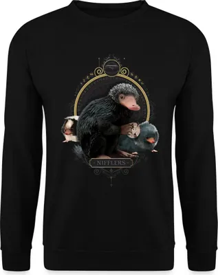 Produktbild von Spreadshirt Phantastische Tierwesen Nifflers Uni Pullover, M, Schwarz