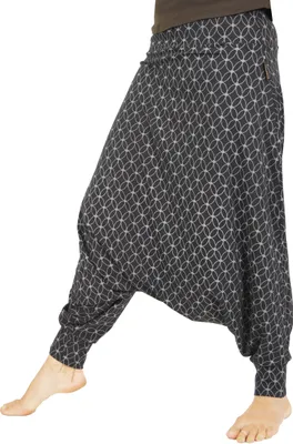 Produktbild von Afghani Hose aus Baumwolle, Organic Haremshose, Pluderhose, Yogahose, Aladinhose - Schwarz, Damen, Baumwolle(Bio),Elasthan, Größe: S