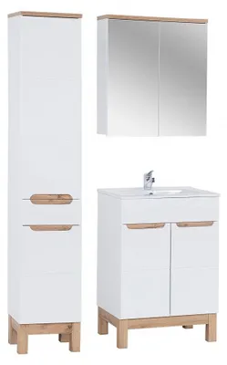 Image de Ensemble meubles de salle de bain complet - Blanc - 60 cm - Cintra White
