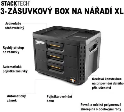 Obrázok produktu pre Toughbuilt | StackTech® - XL box na náradie s 3 zásuvkami