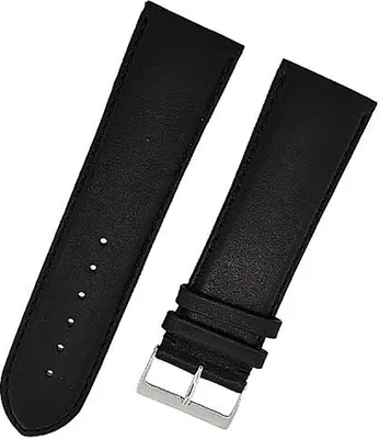 Produktbild von Uhrenarmband Xl extra Lang schwarz Ton in Ton gepolstert 28mm