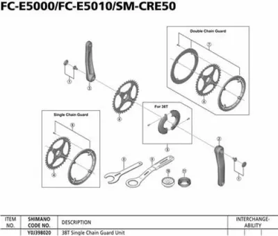 Zdjęcie produktu dla Osłona łańcucha Shimano Steps Cre50 czarna 38t