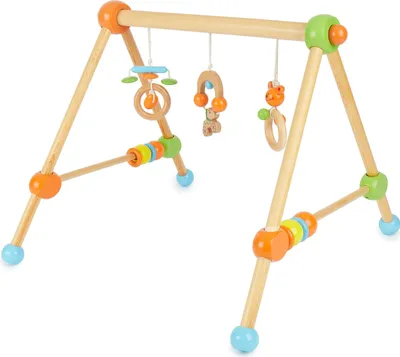 Produktbild von Bieco Spieltrapez | Spielbogen Baby Holz mit Figuren & Kugeln | Spielebogen Holz Baby | Spieltrapez Holz | Baby Mobile Holz | Activity Center Baby Gym | Holzspielzeug Baby | Baby Spielzeug