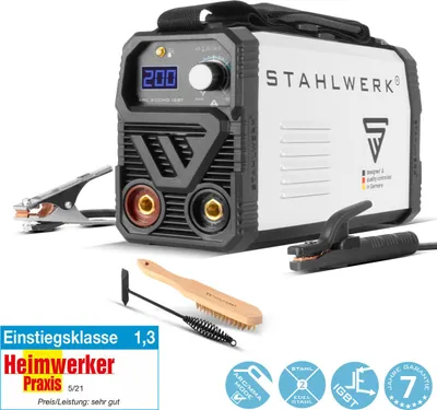 Zdjęcie produktu dla Spawarka STAHLWERK ARC 200 MD IGBT MMA E Inwerter ręczny Jednopłytowy 200 A
