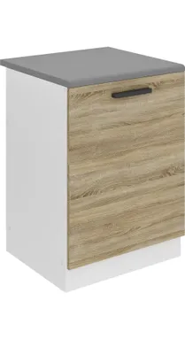 Produktbild von Belini Unterschrank Küche, Spülenunterschrank 60 cm Breite. SDZ Küchenunterschrank mit Arbeitsplatte. Spülenschrank mit 1 Tür, Sonoma-Eiche