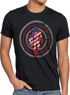Produktbild von style3 Captain USA Herren T-Shirt, Größe:5XL, Farbe:Schwarz