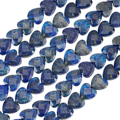 25 Stück 8 mm Herz-Steinkugeln aus natürlichem Lazuli