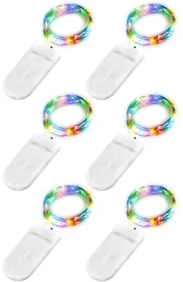 Produktbild von LED Mini Lichterketten für draußen - 6 x 20 - Wasserfest - 2 Meter - DIY Lichterketten - für Feiern, Hochzeiten, Weihnachten - Farbwechselnd