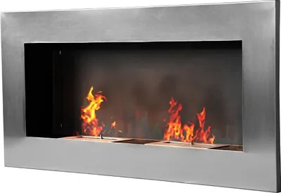 Produktbild von HOMCOM Edelstahl Gelkamin Ethanolkamin Bioethanol Kaminofen Wandkamin Silber 110x54 x14 cm