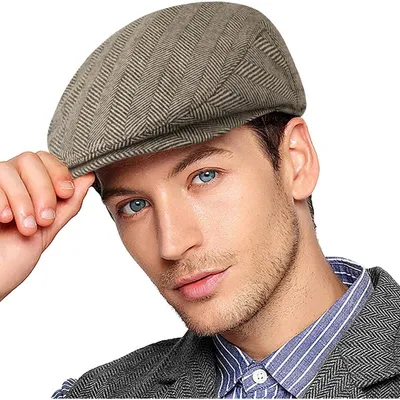 Productafbeelding van Schiebermütze, herenmodel. Barett, Gatsby-stijl. One size. Geschikt voor koffie, vismotieven