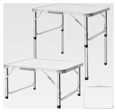 Produktbild von 2,5FT Klappbarer Tragbarer Campingtisch, kompakter Picknicktisch, Festival Beistelltisch, 2 Höhen 33cm/70cm, Aluminiumrahmen, leicht zu transportieren