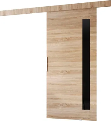 Produktbild von Minio, Schiebetür "CLEAN G", mit schwarzem Dekorelement, 106 cm, Zimmertür, Sonoma Eiche Farbe