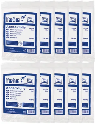 Produktbild von 10 x Abdeckfolie 4x5m / Abdeckplane / Malerfolie
