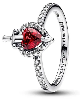 Produktbild von Sneeuwwitje Ring – Zilveren Ring met Rode Hartsteen & Zirkonia’s