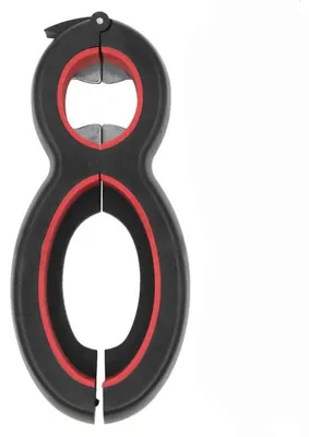 Productafbeelding van Multifunctionele glazenopener 6-in-1 - Roestvrijstalen dopopener voor flessen, blikjes, pulltabs en glazen deksels