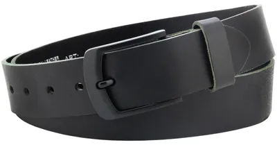 Productafbeelding van Leren riem van buffelleer, gemaakt in Duitsland, zwart, ongeveer 40 mm breed en ongeveer 3-