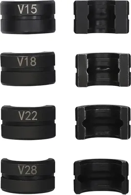 Produktbild von Pressbacken-Set für Rohre, für Presszange, 15/18/22/28 mm, schwarz