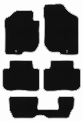 Obrázok produktu pre Velúrové autokoberce pre: Kia Carens III 2006-2010 (7 miest) – sada 4 ks, čierno-strieborné, na mieru – Wielganizator CARLUX