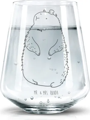 Produktbild von Mr. & Mrs. Panda Glas Murmeltier - Transparent - Geschenk, Glasbecher, Knigge, Becherglas, Wasserglas, Fröhlichkeit, Anstand, Wasserbecher, Tumbler, Respekt