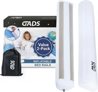 Productafbeelding van Opblaasbaar bedhek voor kinderen 2 stuks, blauw, reisbedbumper, voor reizen